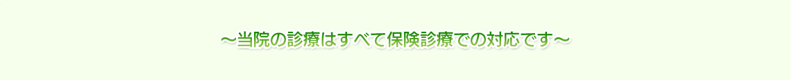 ~当院の診療はすべて保険診療での対応です~